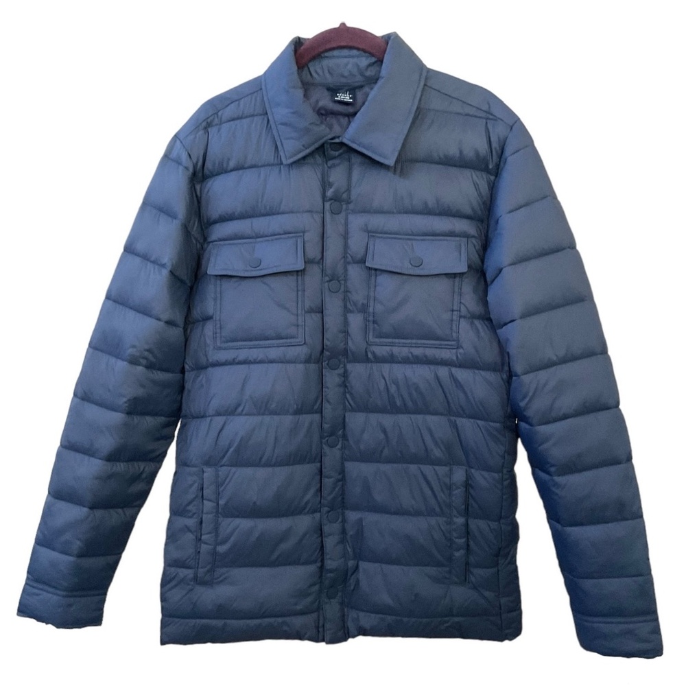 NWOT - George - Blue Puffer Shirt Jacket - Men’s Size Small - Shacket